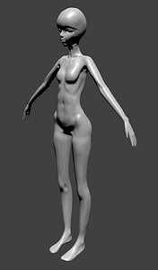 woman anime 3d obj