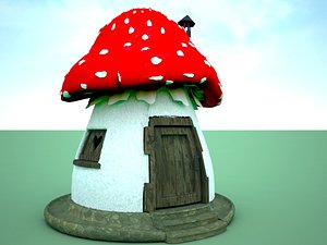 mushroom house 3d model