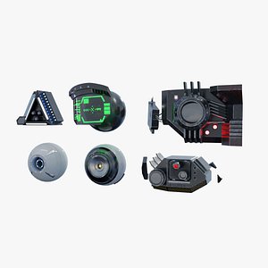 Cybernetic eyes pack 3D model