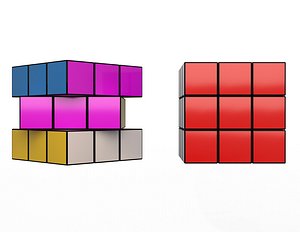 3D Rubiks Puzzle Cube