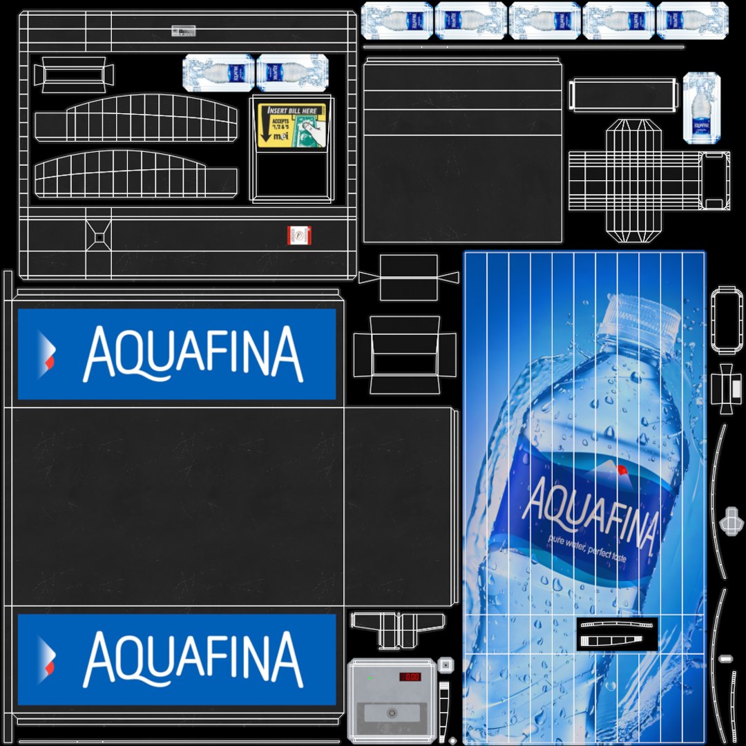 3D Aquafina Vending Machine TurboSquid 2106999
