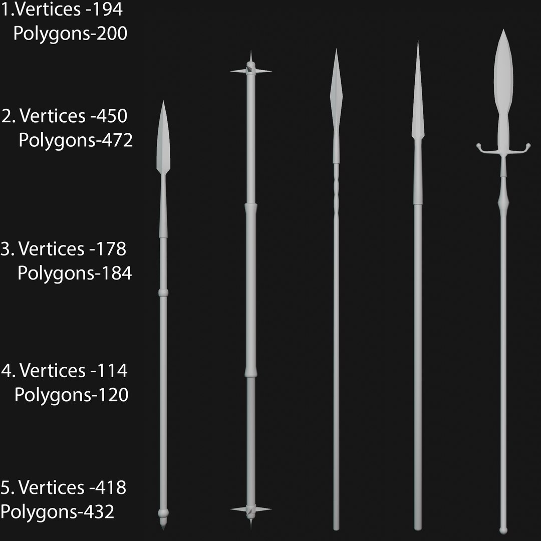 pack weapons medieval 3D https://p.turbosquid.com/ts-thumb/2l/iYqWNR/E8NbgTSw/spears/jpg/1593516114/1920x1080/fit_q87/10d34afdd6884d5143f26dc36148ba548fc8cd19/spears.jpg