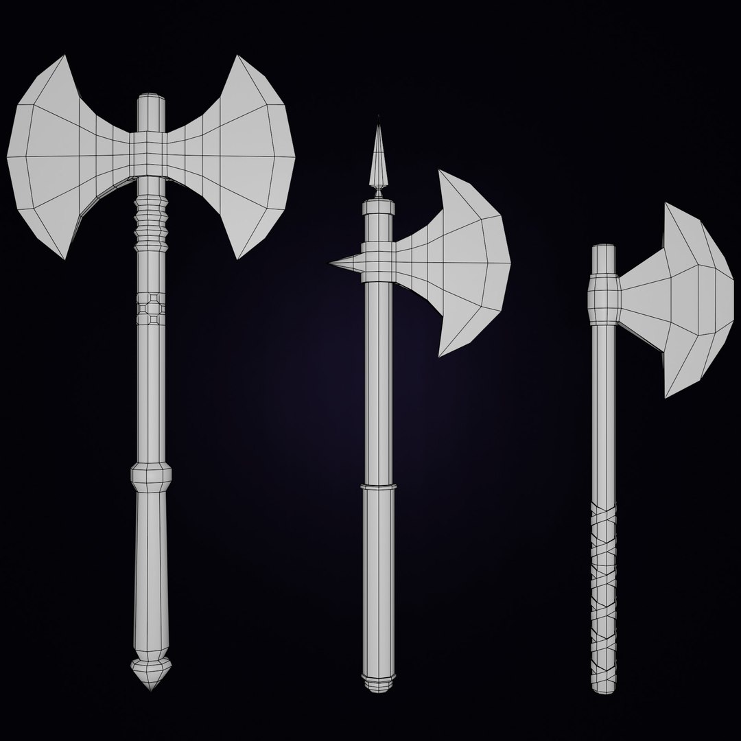 pack weapons medieval 3D https://p.turbosquid.com/ts-thumb/2l/iYqWNR/i89XyfCd/axeswire/jpg/1593514423/1920x1080/fit_q87/187da1ffee39284803a50a84c0533a05bdc212fd/axeswire.jpg