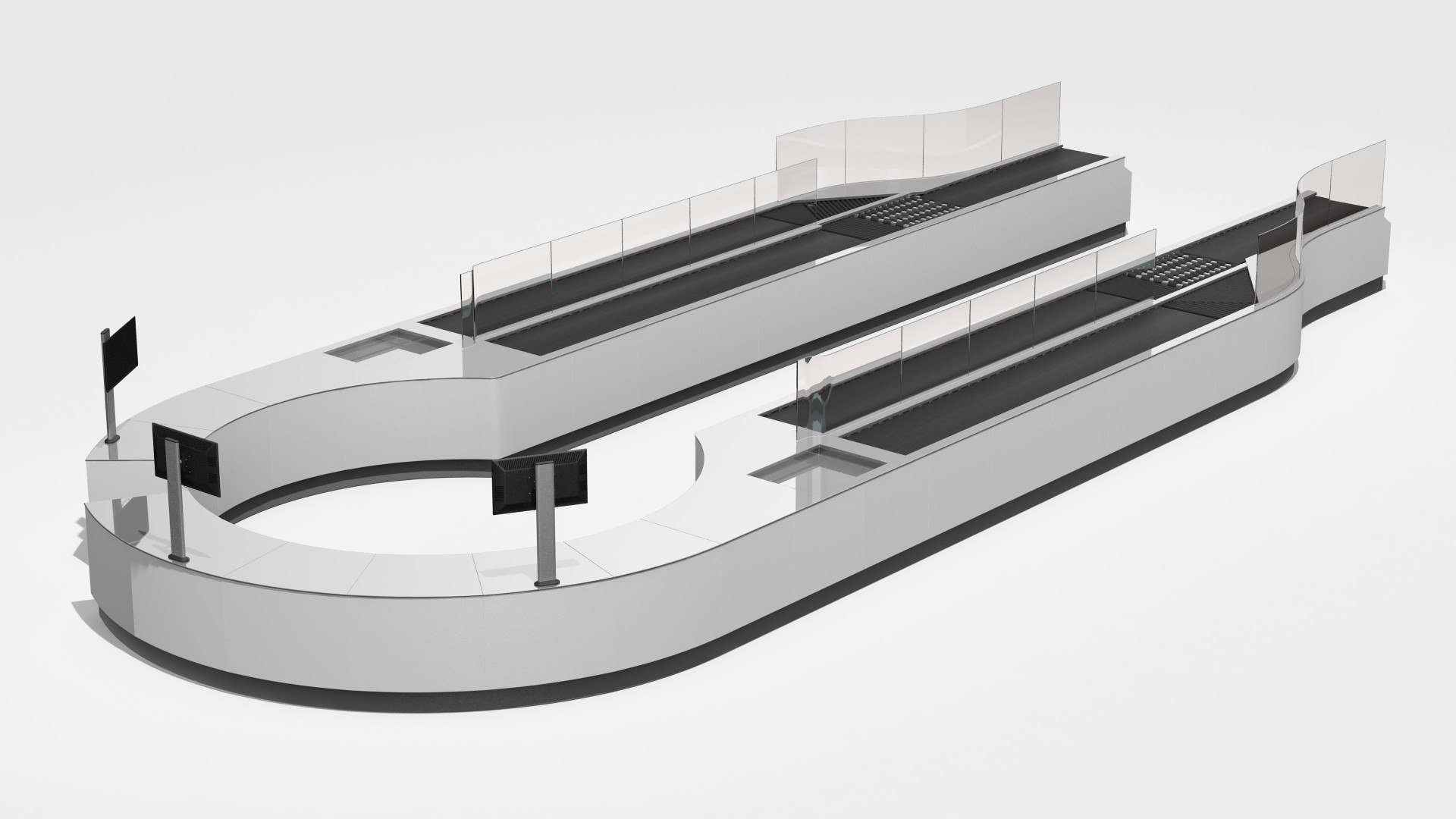 Airport Security Lanes 3D model preview