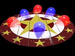 board balloons knife thrower 3d model