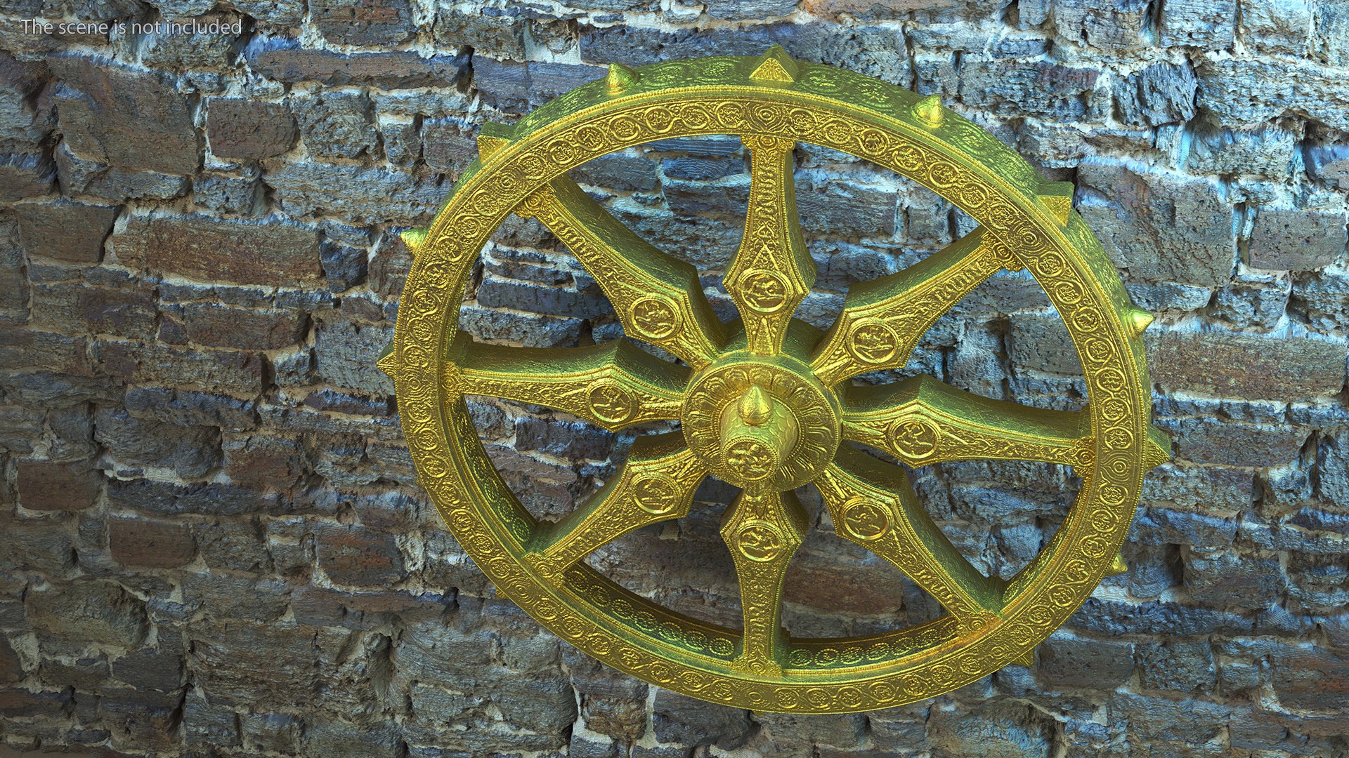 3D Model Golden Dharmachakra - TurboSquid 2101949