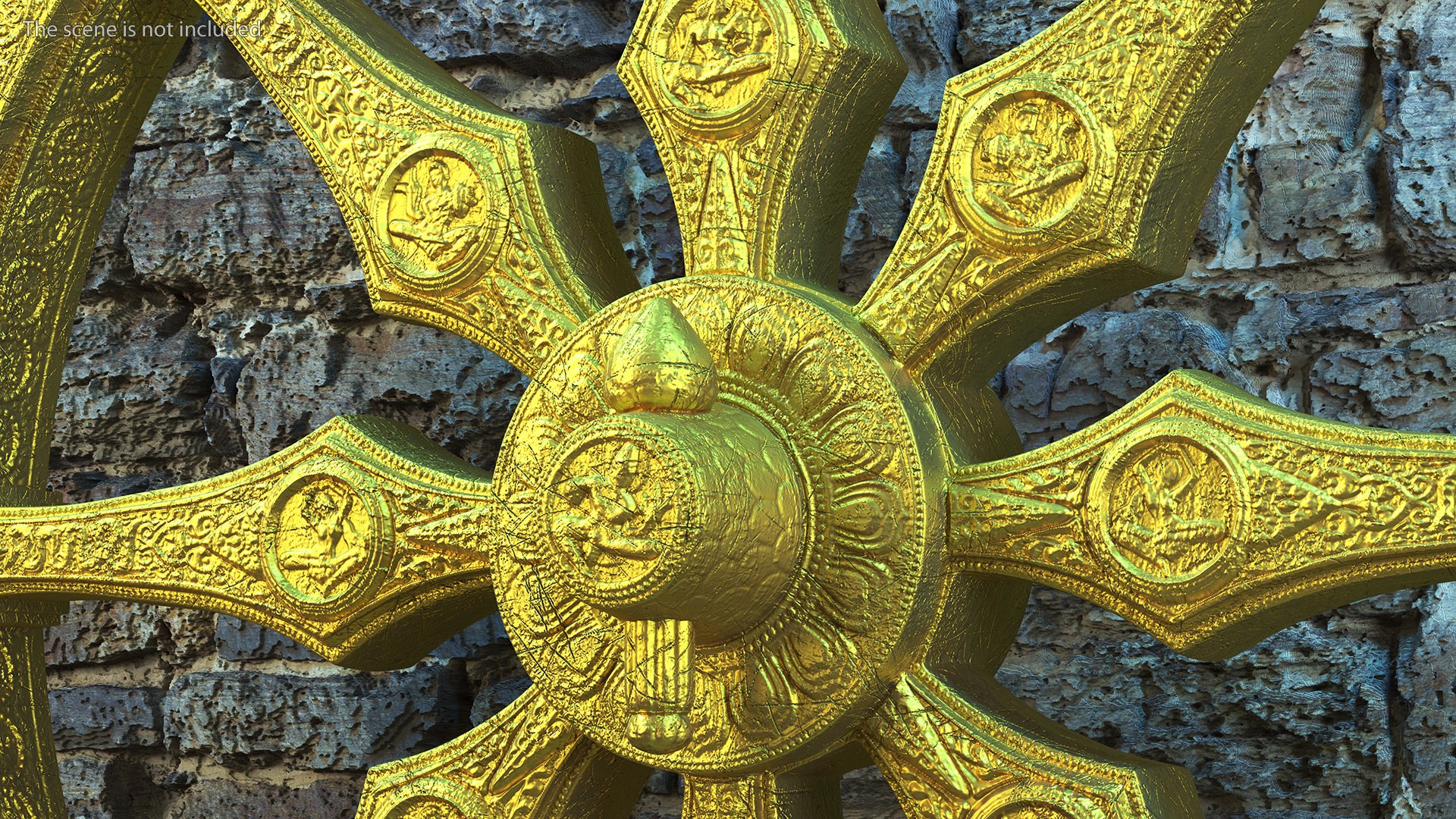 3D Model Golden Dharmachakra - TurboSquid 2101949