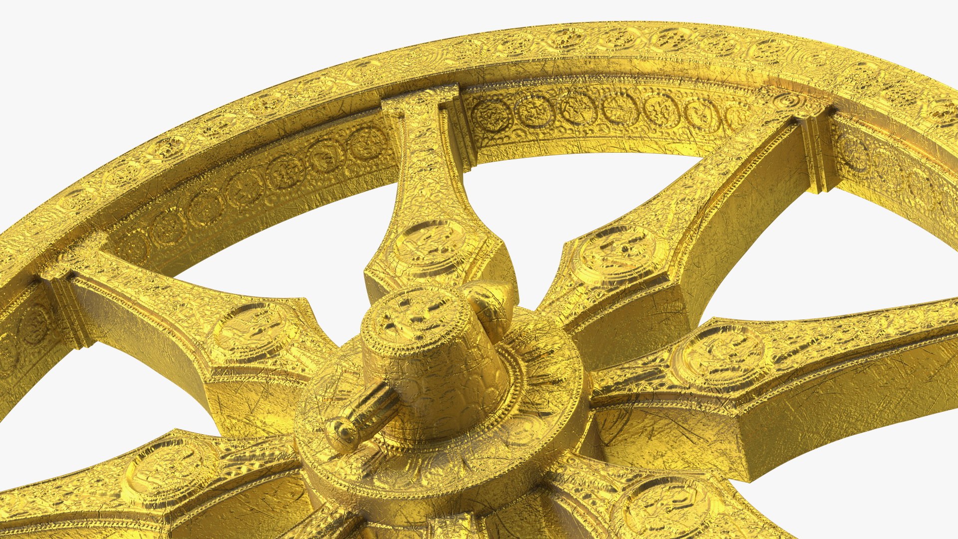 3D Model Golden Dharmachakra - TurboSquid 2101949