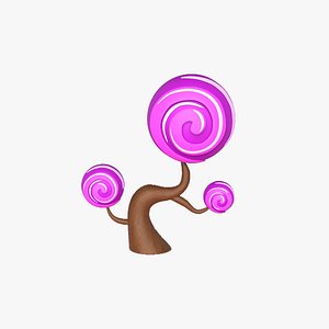 Cartoon Candy Tree 6 3D model