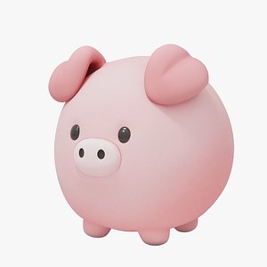 3D model Balloon-style 3D Character-Pig