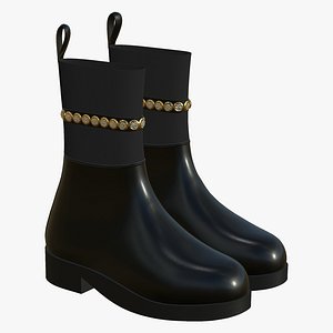 3D model Leather Boots Womens Diamond