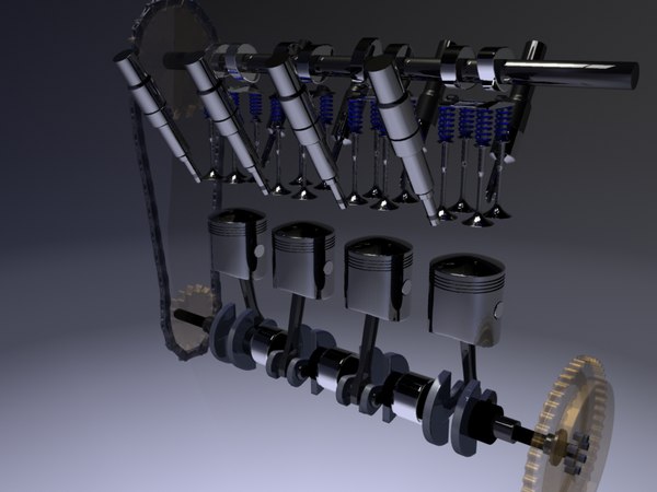 KeepDo Motor de combustión interna, modelo de motor, 4 cilindros, metal,  motor de coche, maqueta, motor de cuatro tiempos, motor de gasolina de 12  cc