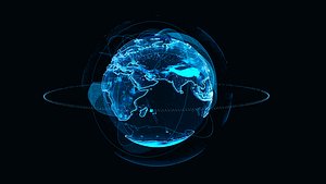 Animated Hologram Planet Earth v4