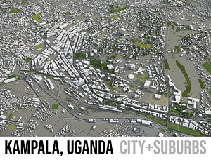 3D city kampala surrounding - model