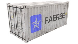 container 20 ft pbr 3D model