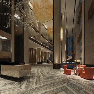 The Hotel Lobby 9 3D model