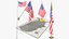 3D American Flags and Map Collection V2 model