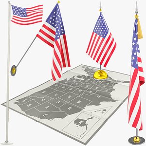 American Flags and Map Collection V2