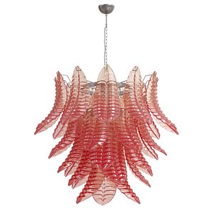 Italian Leaves Chandelier Barovier Toso Style Murano 3D model