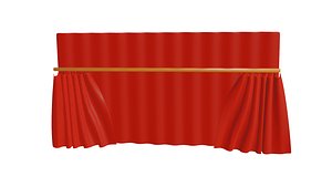 3D animated theater curtain model