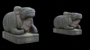 Ox statue with 3 LOD - Nepal Heritage 3D model