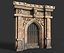 low-poly medieval door 3D model