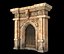 low-poly medieval door 3D model