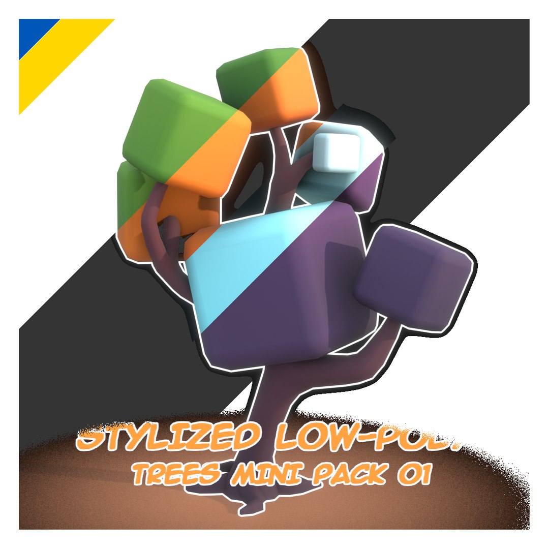 Stylized Low-Poly Cubic Trees Mini Pack 01 3D - TurboSquid 2387898