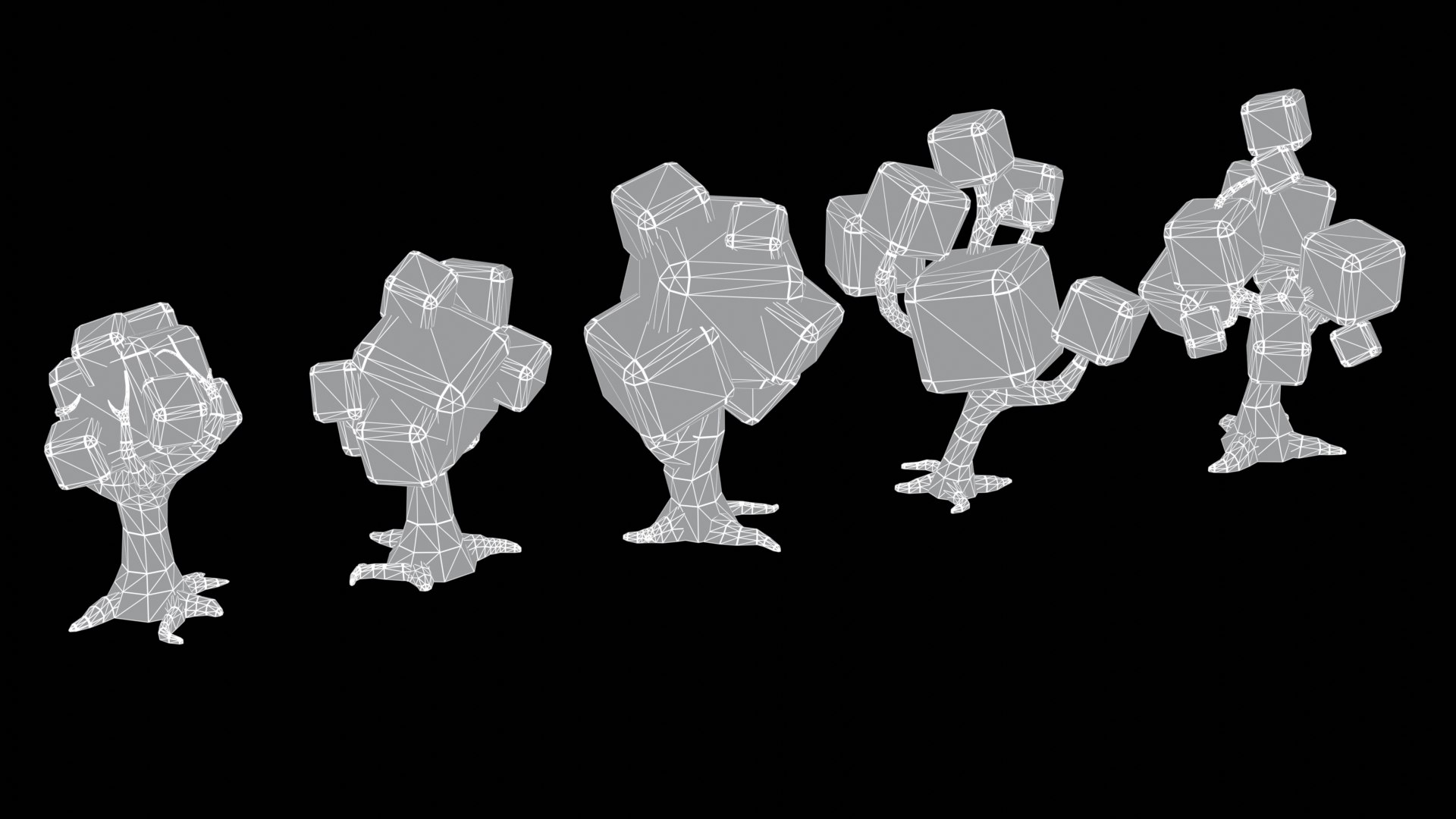 Stylized Low-Poly Cubic Trees Mini Pack 01 3D - TurboSquid 2387898