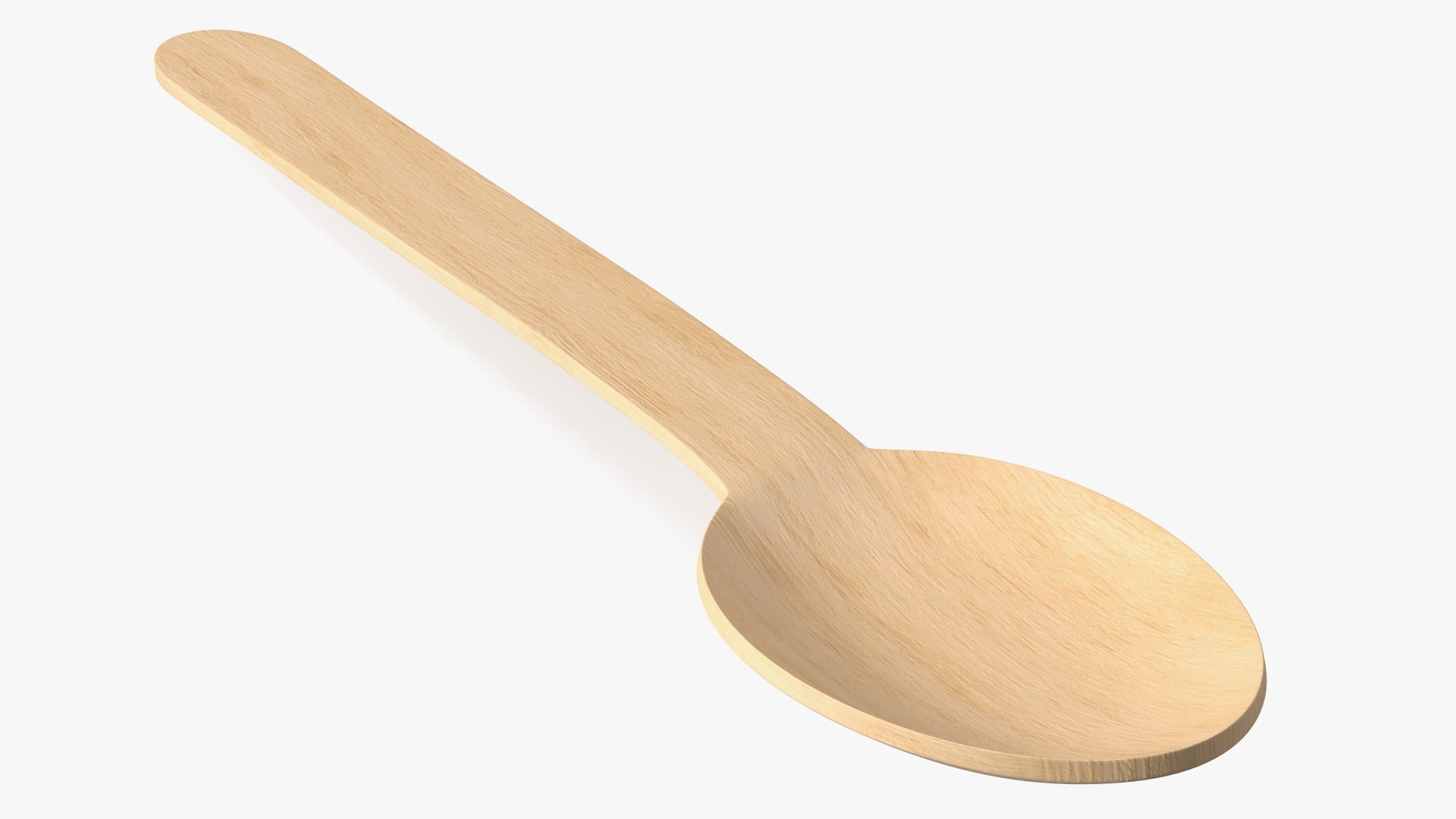 Disposable Wooden Spoon 3D model preview