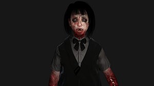 3D AAA 3D REALISTIC ASIAN GHOST CHARACTER - JAPANESE KIDS GHOST model