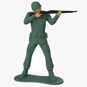 Miniature Toy Soldier Shooting Position