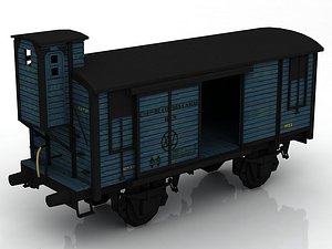 3D Wooden Train Carriage