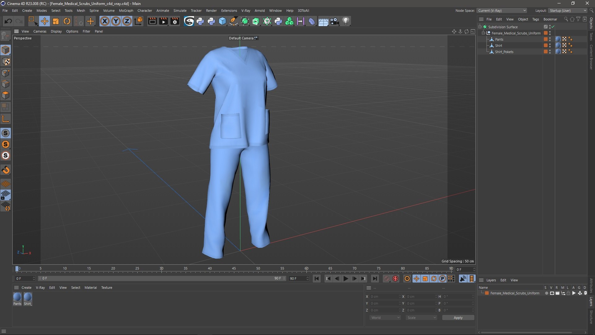 3D Female Medical Scrubs Uniform - TurboSquid 2323669