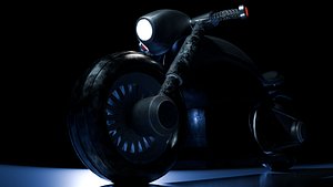 Futuristic Motorcycle 3D Model Game Ready with 2K 4K Textures