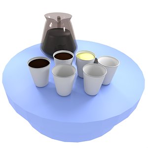 3D Cooffee Cups Drinks Taste
