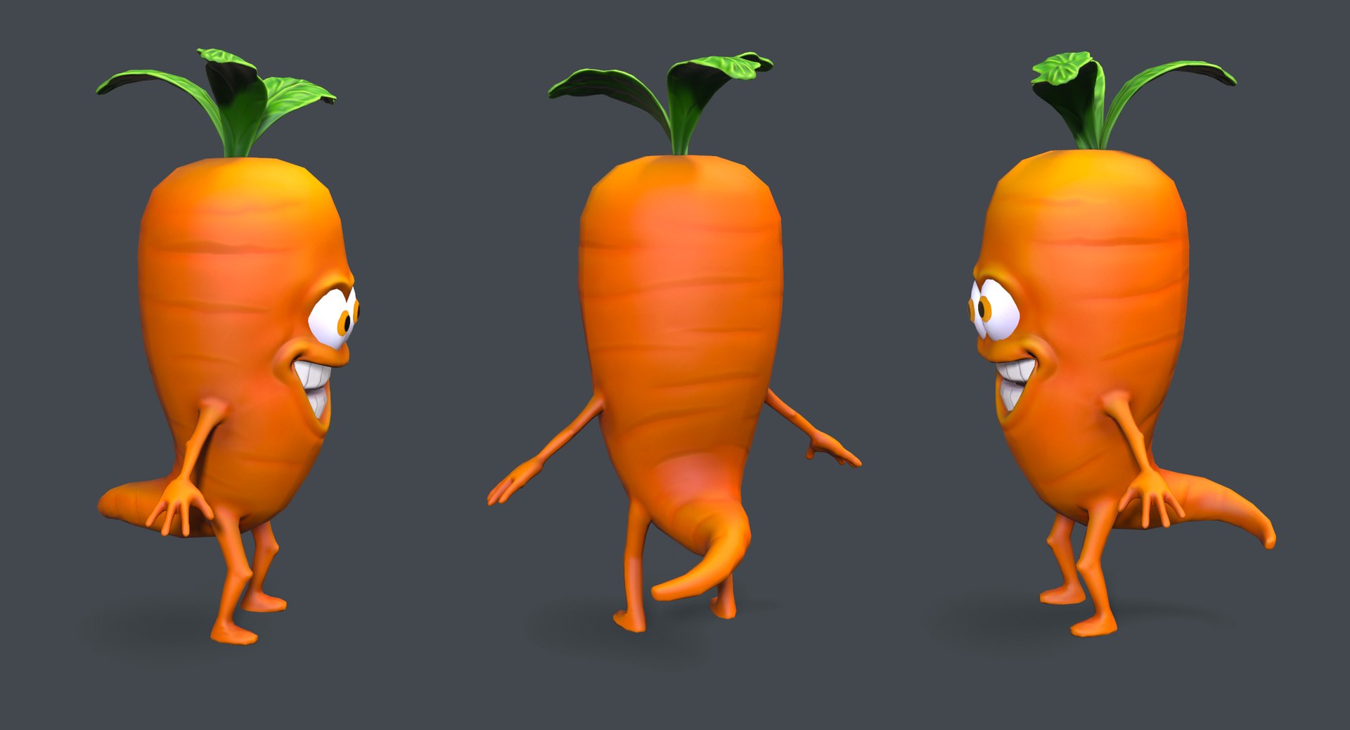 Ready Cartoon Mad Carrot 3D Model - TurboSquid 1449273