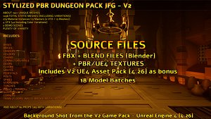 3D Stylized Dungeon Pack JFG and Unreal Engine 4 Game Pack