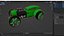 Stilisiertes Hot-Rod-Auto-3D-Modell HD 4K PBR-Texturen Spielfertig