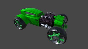 Stylized Hot Rod Car 3D Model HD 4K PBR Textures  Game Ready 3D model