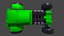 Stilisiertes Hot-Rod-Auto-3D-Modell HD 4K PBR-Texturen Spielfertig