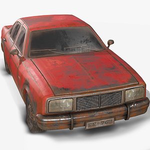 1 old car red 3D model