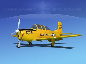 3D beechcraft t-34 mentor usmc