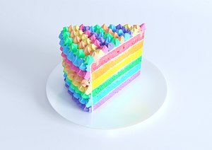 Piece of Rainbow Cake