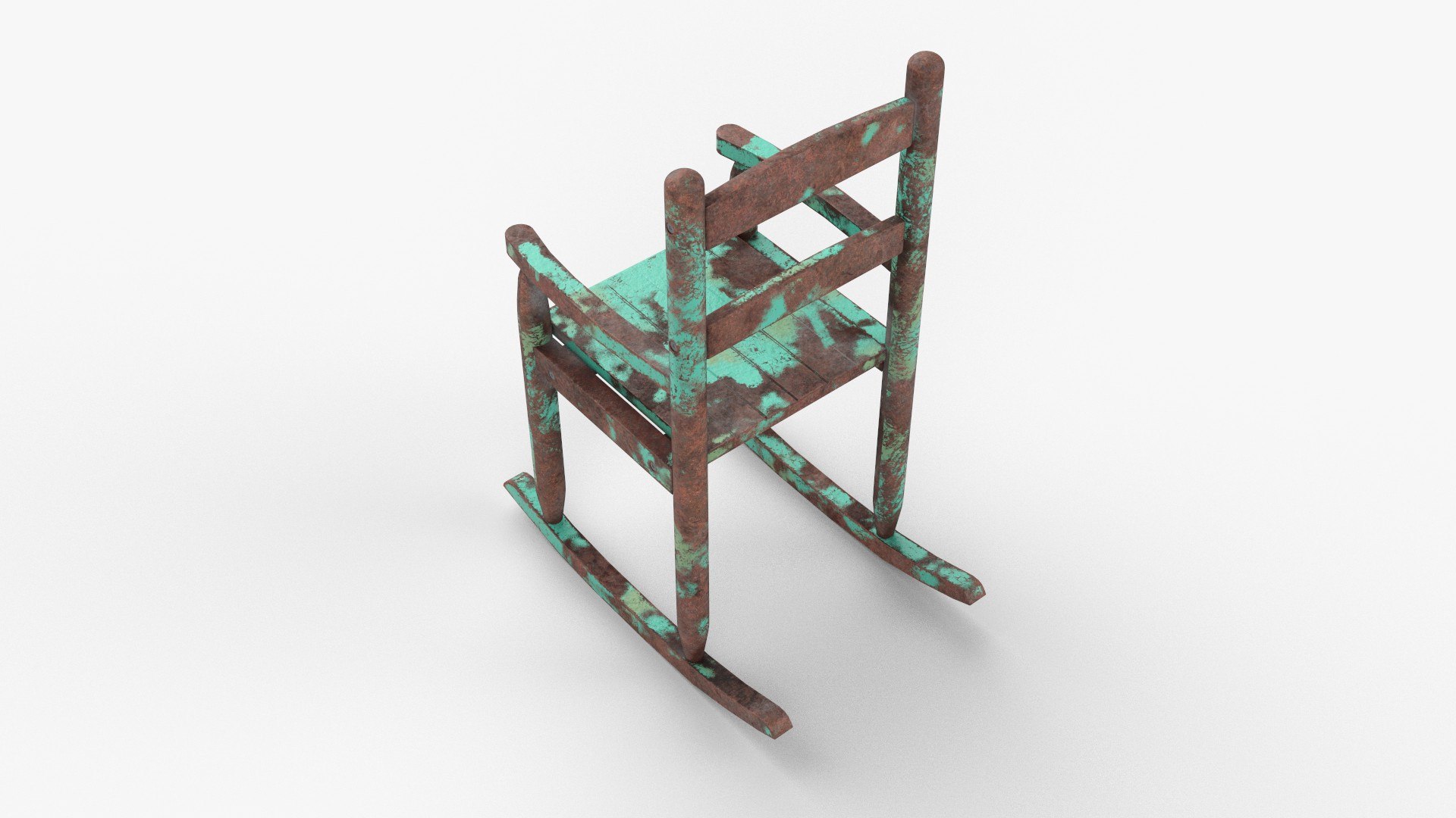 Chair No 9 Rocking Chair Cane Rocker Old Rusty Metal Version 3D Model ...
