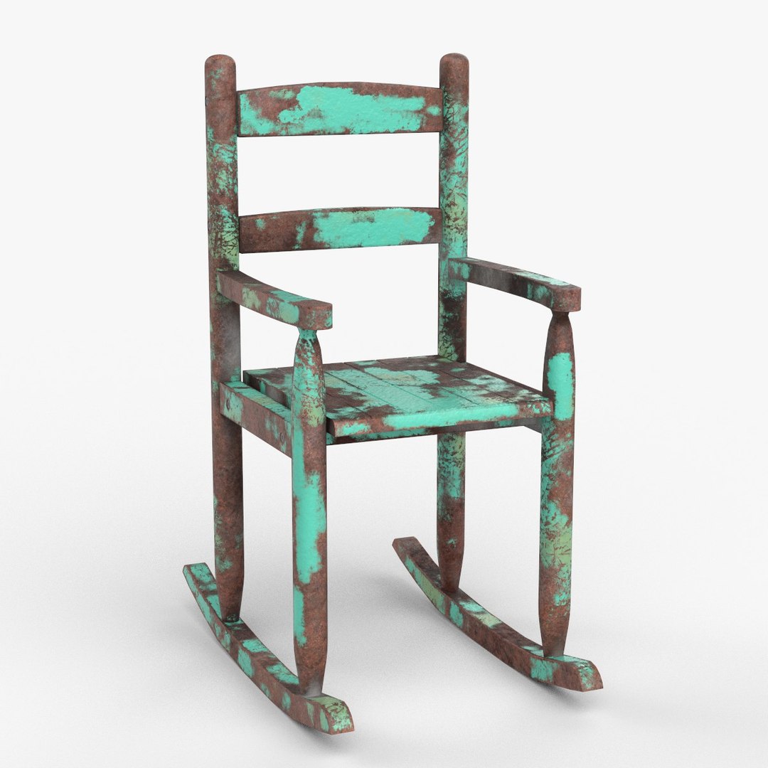 Chair No 9 Rocking Chair Cane Rocker Old Rusty Metal Version 3D model ...