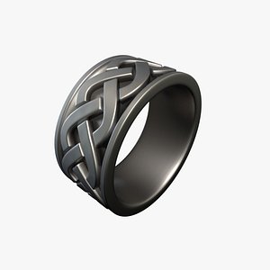 3-cord Celtic Knot Ring for 3D Printing. model