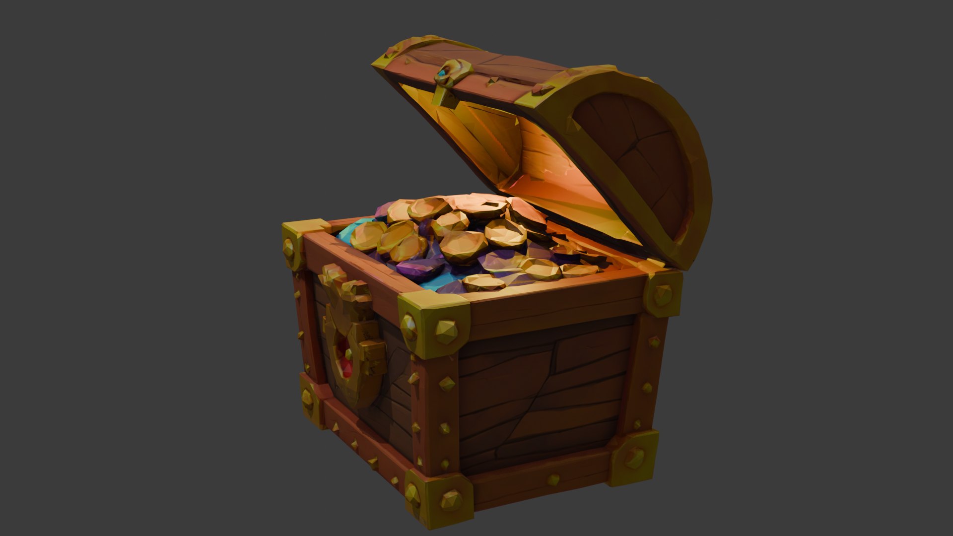 Low Poly Treasure Chest - Game Ready And Printable Low-poly 3D Model 3D ...