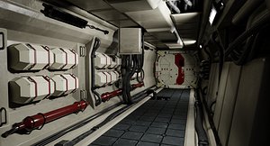 sci-fi corridor modular 3D