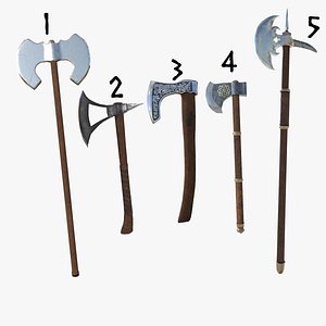 Medieval Axe Set 3D model